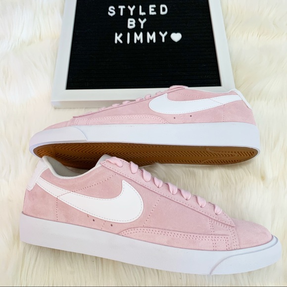 🌸 NIKE Blazer Low Sneakers Suede Shoes Pink - Picture 3 of 5